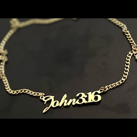 Christian Jewelry John 3:16 Gold Necklace - Picture 1 of 5
